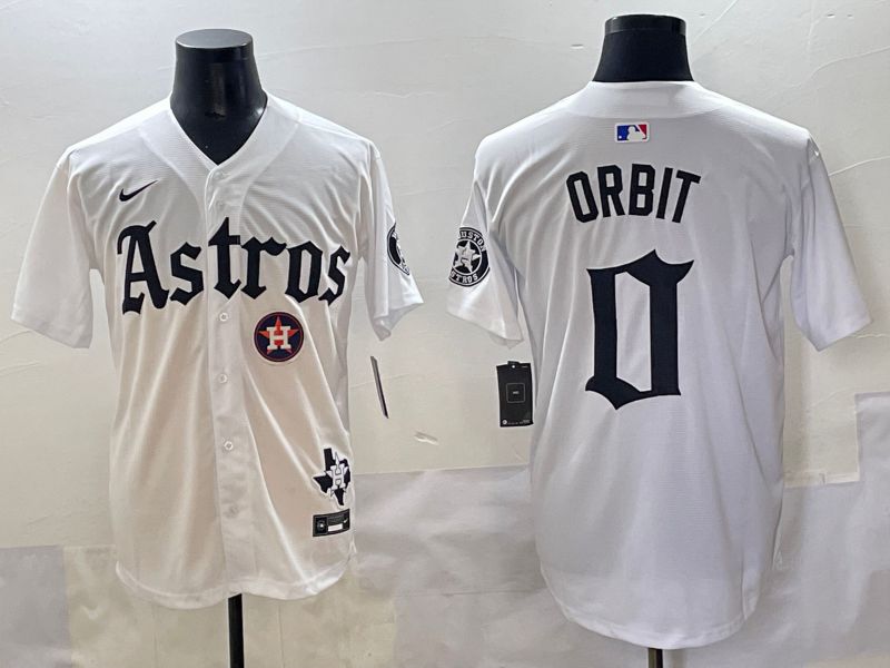 Men 2025 Houston Astros #0 Orbit White Five generations Joint Name Nike MLB Jersey style 10->houston astros->MLB Jersey